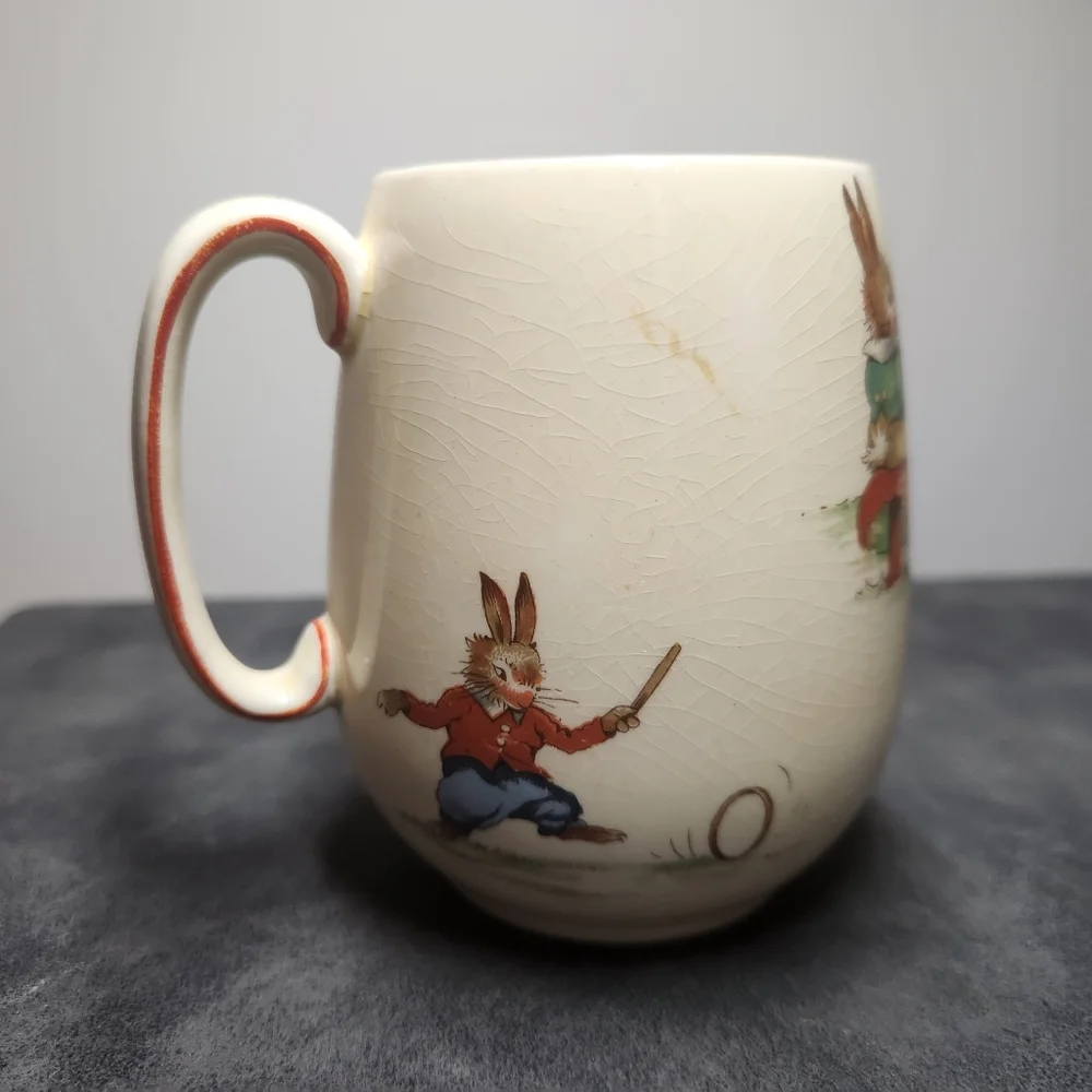 Bunny’s Playtime Royal Winton Mug, Easter decor, rabbits, cottagecore